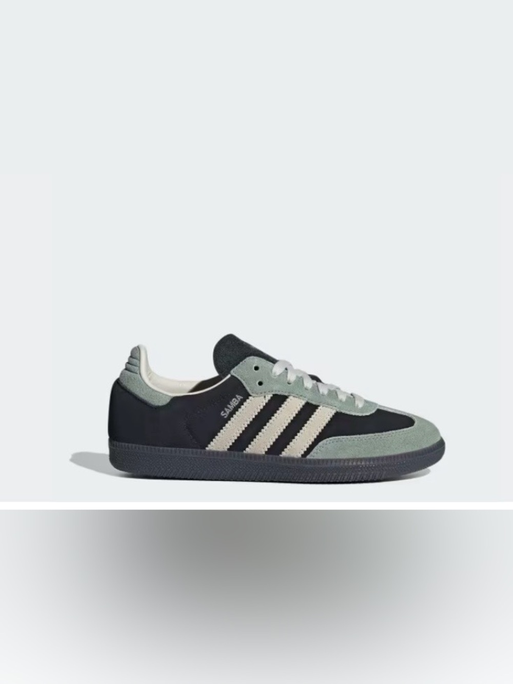 adidas Samba Sneakers in Black, Light Green, and Cream